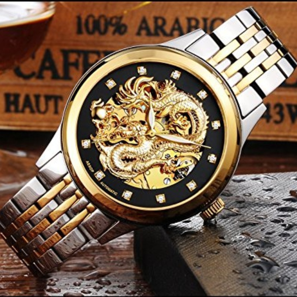 Latest 3d Dragon Gold Skeleton Watch